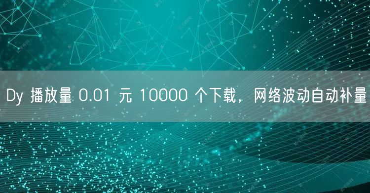Dy 播放量 0.01 元 10000 个下载，网络波动自动