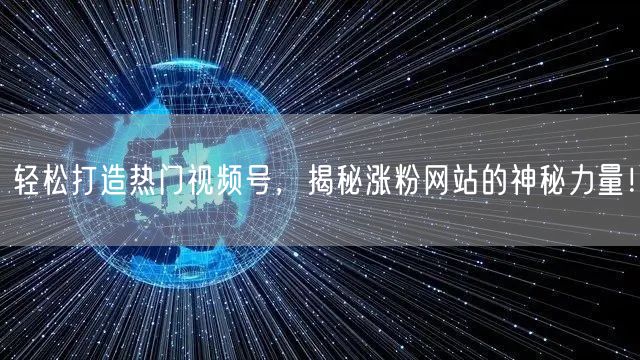 轻松打造热门视频号，揭秘涨粉网站的神秘力量！