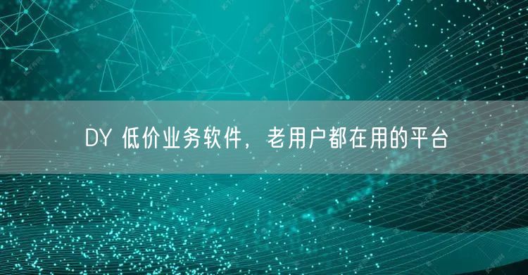DY 低价业务软件，老用户都在用的平台
