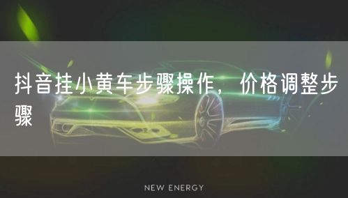 抖音挂小黄车步骤操作，价格调整步骤