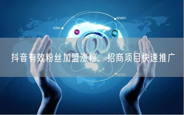 抖音有效粉丝加盟涨粉，招商项目快速推广