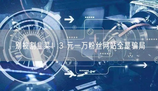 别被割韭菜！3 元一万粉丝网站全是骗局