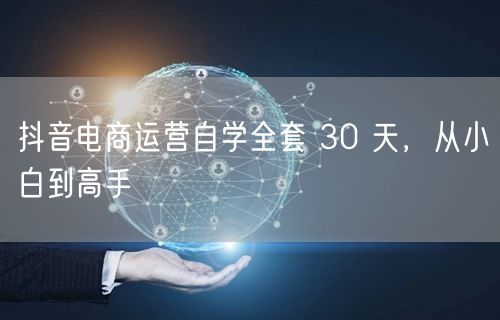抖音电商运营自学全套 30 天，从小白到高手