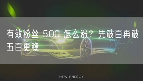 有效粉丝 500 怎么涨？先破百再破五百更稳