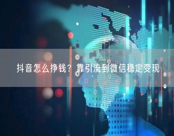抖音怎么挣钱？靠引流到微信稳定变现