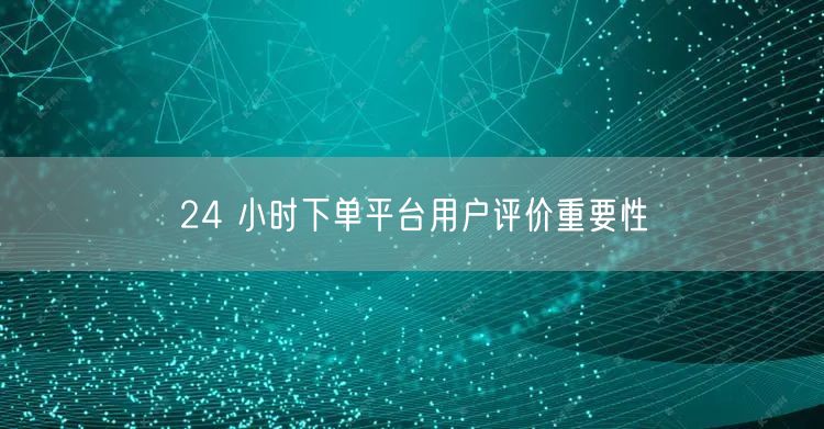 24 小时下单平台用户评价重要性