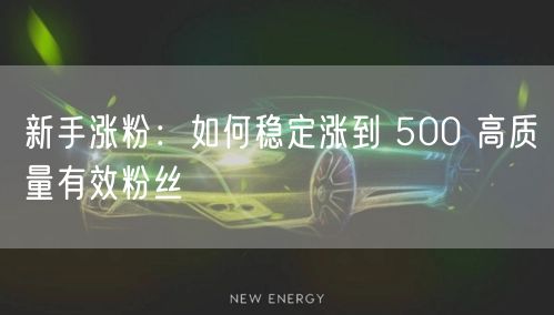新手涨粉：如何稳定涨到 500 高质量有效粉丝