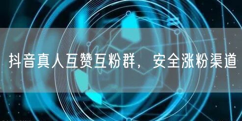 抖音真人互赞互粉群，安全涨粉渠道