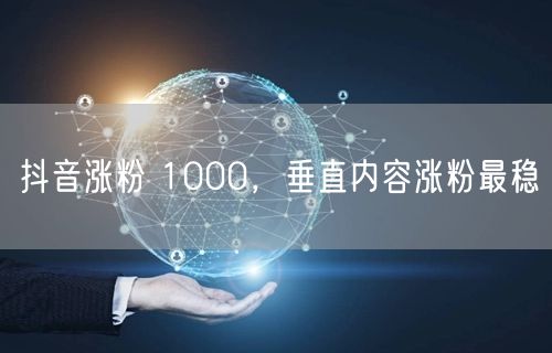 抖音涨粉 1000，垂直内容涨粉最稳
