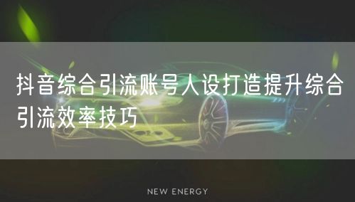 抖音综合引流账号人设打造提升综合引流效率技巧