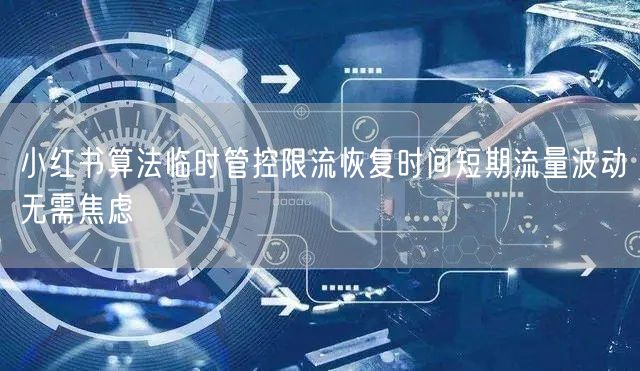 小红书算法临时管控限流恢复时间短期流量波动无需焦虑