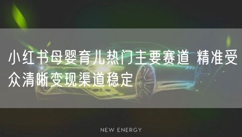 小红书母婴育儿热门主要赛道 精准受众清晰变现渠道稳定