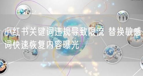小红书关键词违规导致限流 替换敏感词快速恢复内容曝光