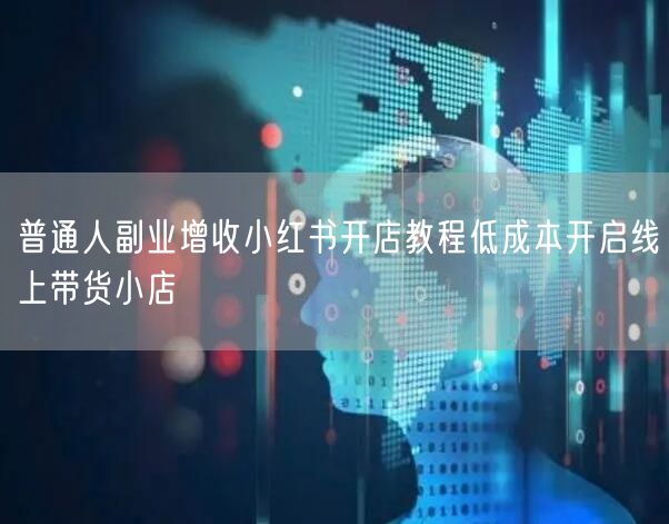 普通人副业增收小红书开店教程低成本开启线上带货小店