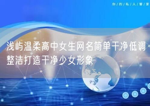 浅屿温柔高中女生网名简单干净低调整洁打造干净少女形象