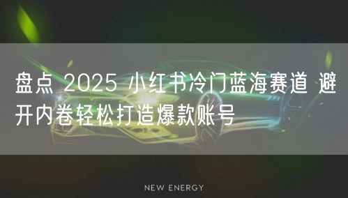 盘点 2025 小红书冷门蓝海赛道 避开内卷轻松打造爆款账号