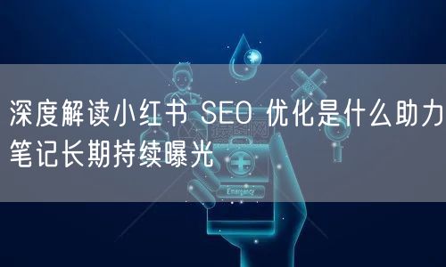 深度解读小红书 SEO 优化是什么助力笔记长期持续曝光