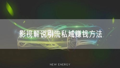 影视解说引流私域赚钱方法