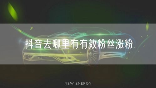 抖音去哪里有有效粉丝涨粉