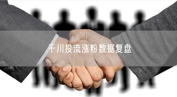 千川投流涨粉数据复盘